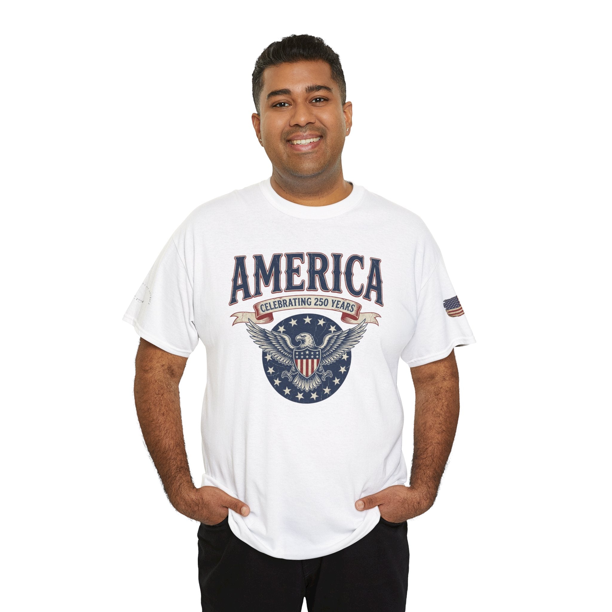 America Patriotic T‑Shirt – "America Celebrating 250 Years" Eagle Emblem