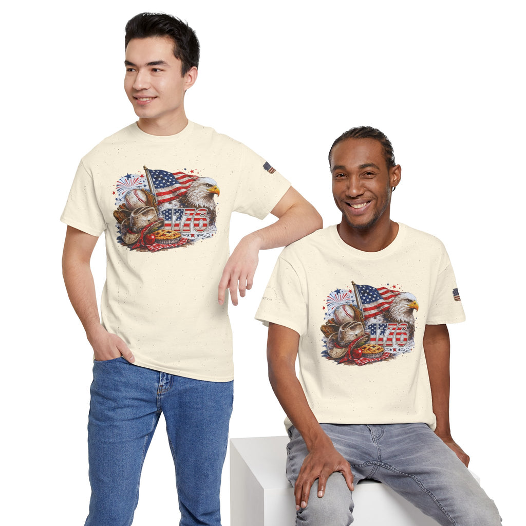 Patriotic Eagle American Flag T-Shirt — USA 1776 Military Tribute Tee