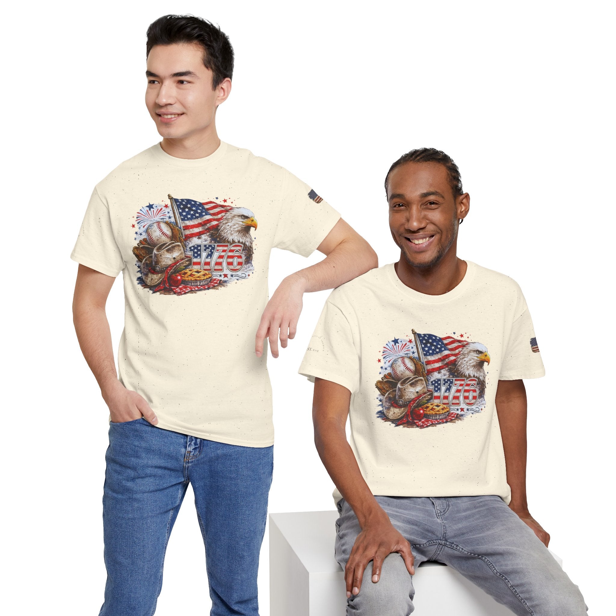 Patriotic Eagle American Flag T-Shirt — USA 1776 Military Tribute Tee