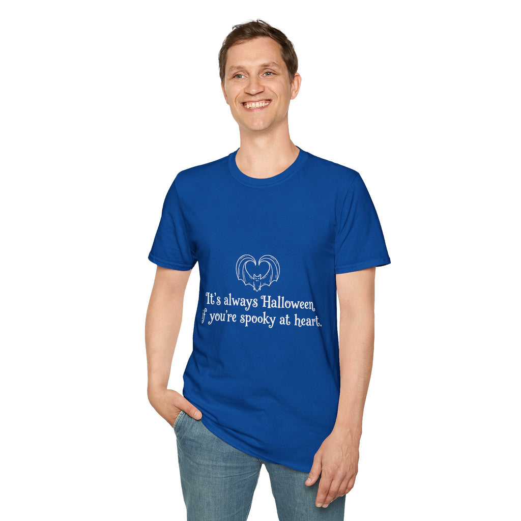 Halloween Bat Heart T-Shirt — "It's Always Halloween If You're Spooky at Heart"