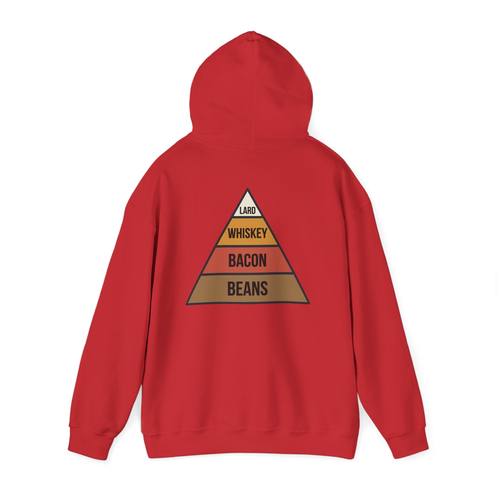 Food Pyramid Design Hoodie | Beans Bacon Whiskey Lard Illustration