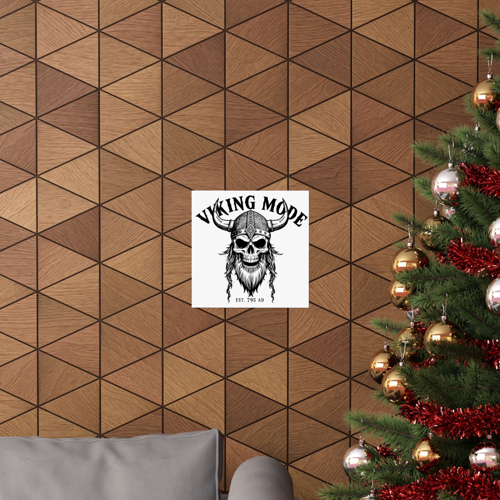 Viking Mode Skull Poster | Matte Vertical Poster