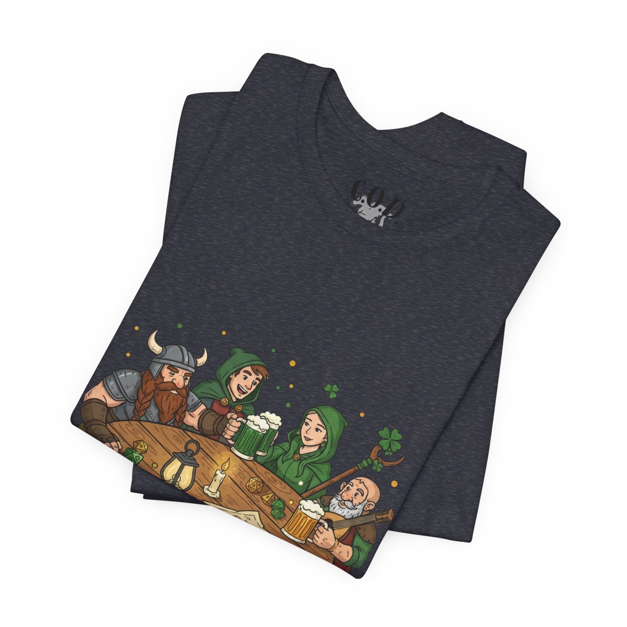 D&D Party at Tavern Table T-Shirt | St. Patrick's Day - Fantasy RPG Dice Roleplay Tee