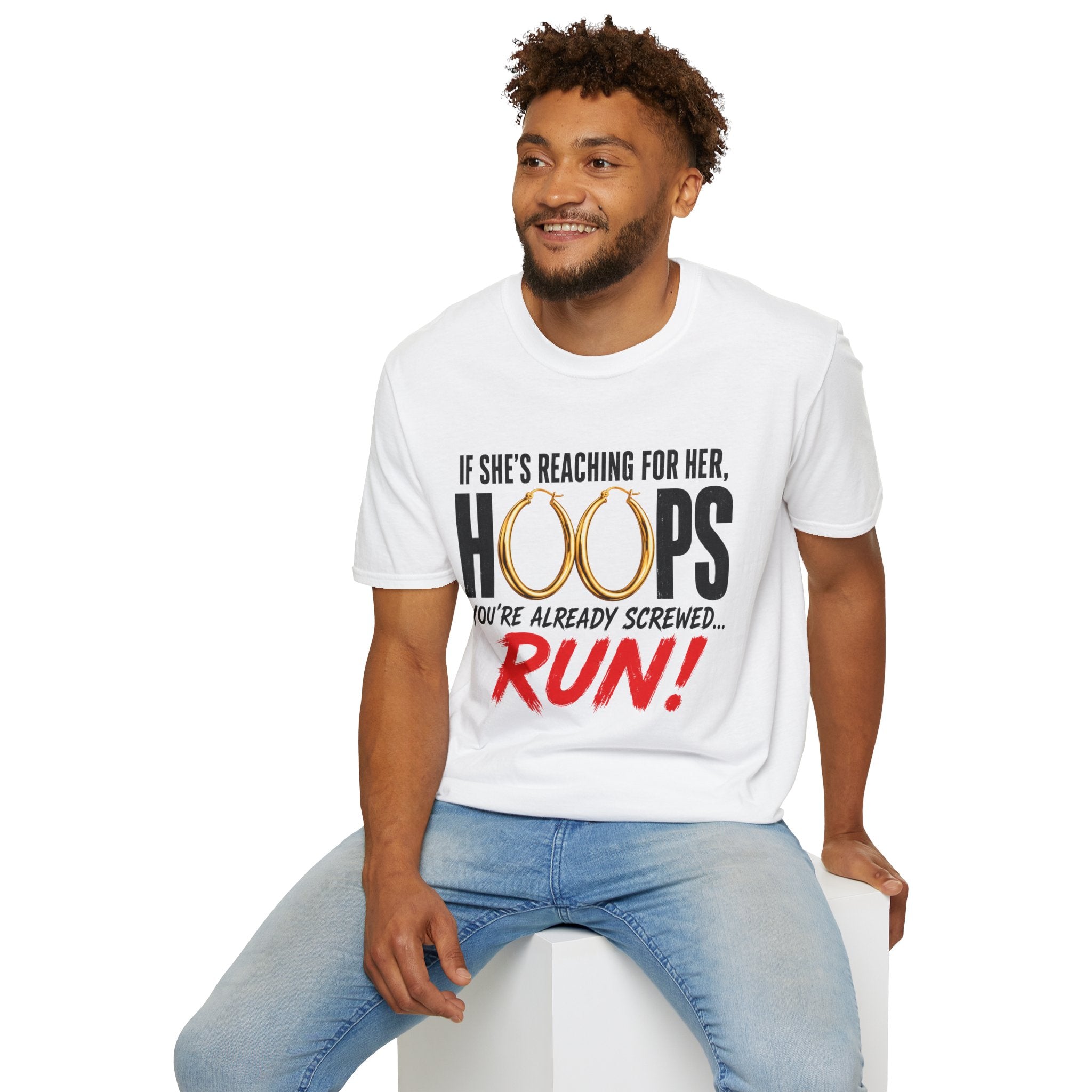 T-Shirt — "If She's Reaching for Her Hoops" Graphic Tee