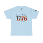 1776 American Flag Tee — "Home of the Free, Because of the Brave" Patriotic T-Shirt