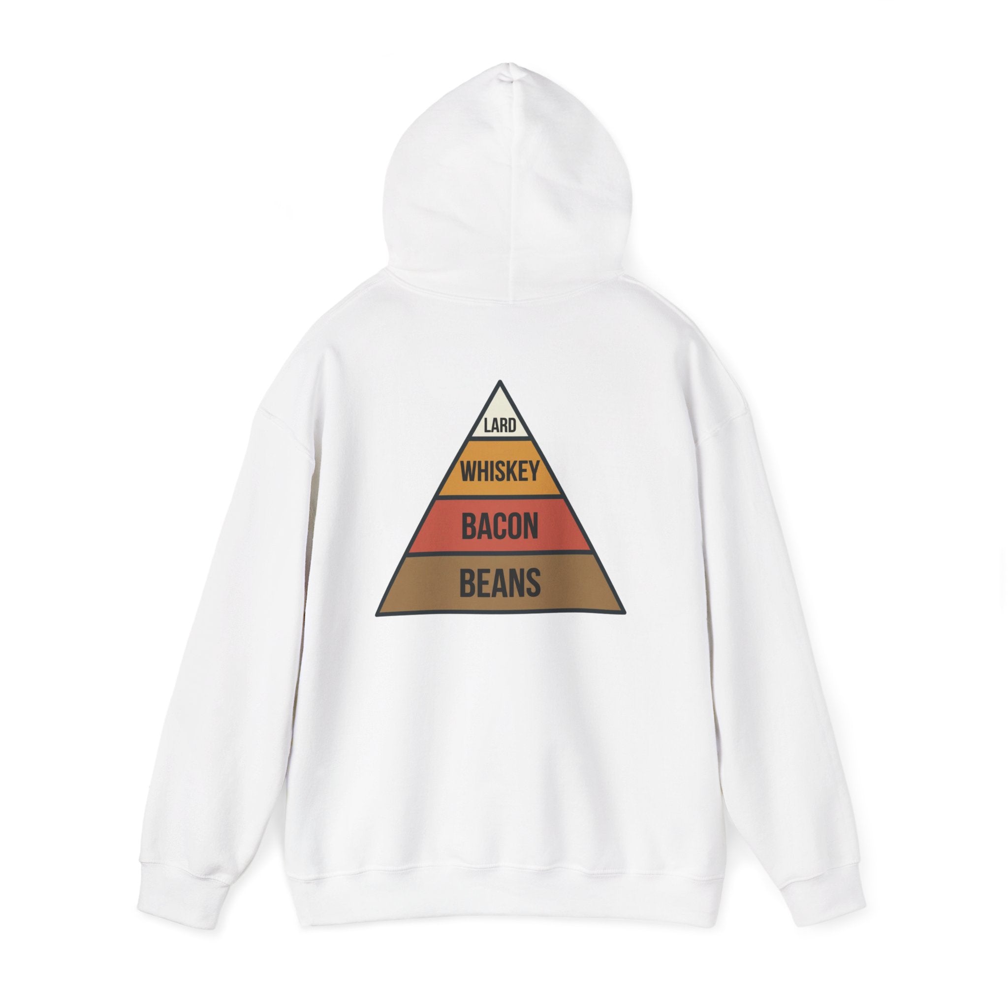 Food Pyramid Design Hoodie | Beans Bacon Whiskey Lard Illustration