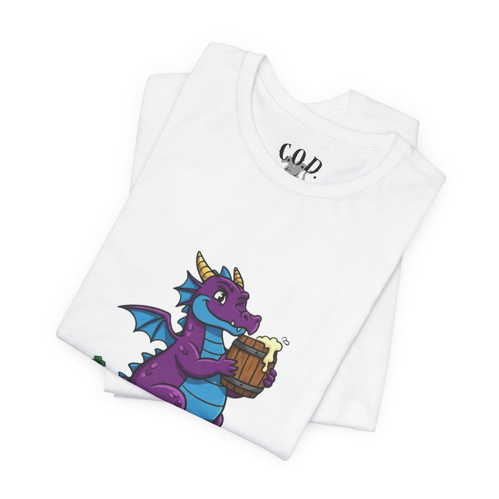 Purple Dragon Holding Beer Tee | Life Is Brew-tiful St. Patrick's Shirt