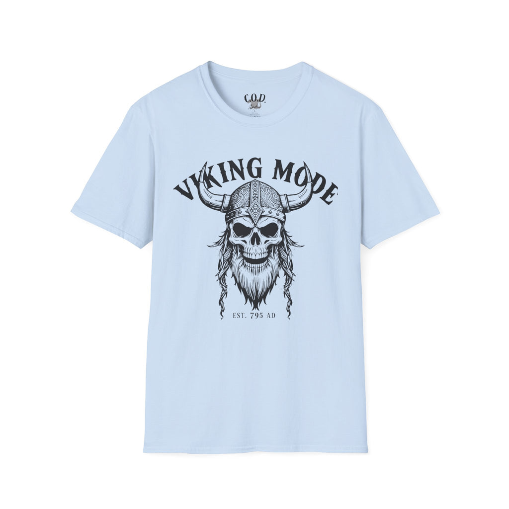 Viking Mode T-Shirt — Skull Horned Helmet Graphic