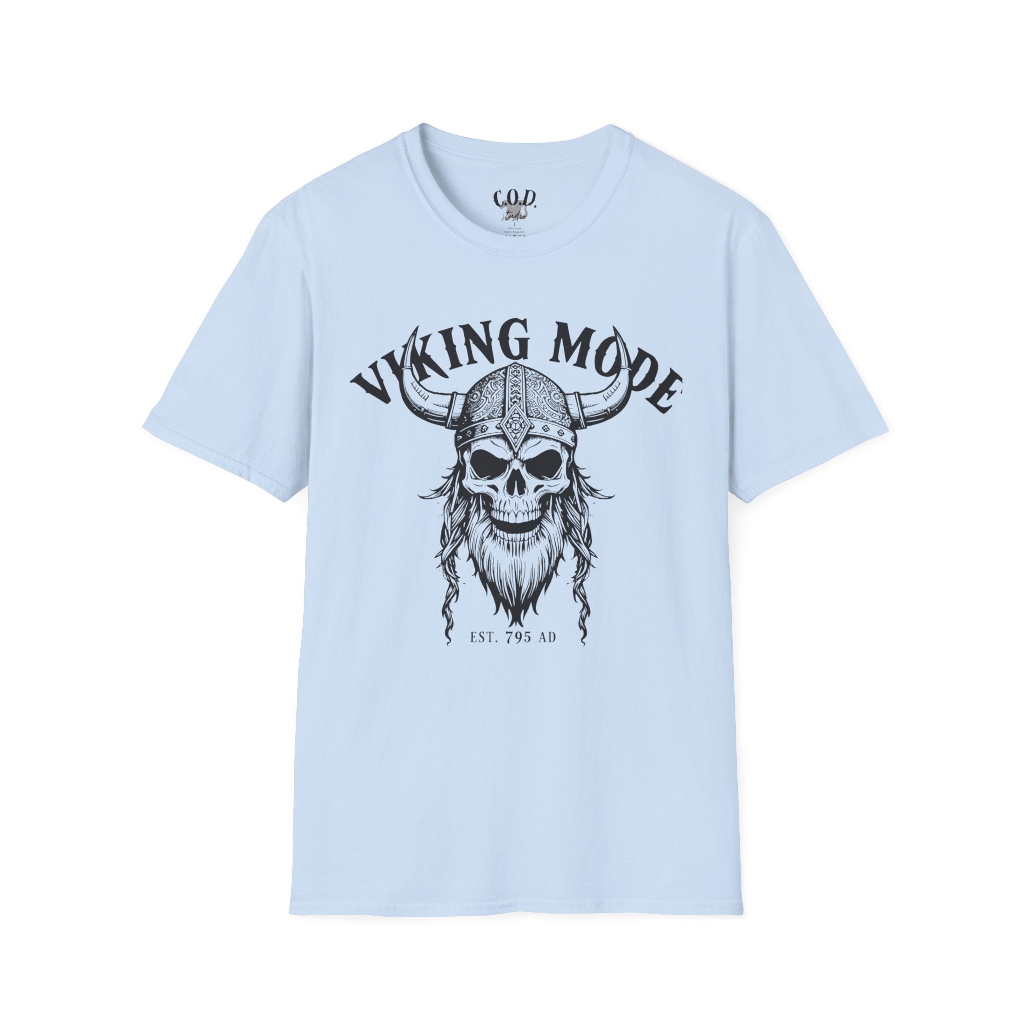 Viking Mode T-Shirt — Skull Horned Helmet Graphic