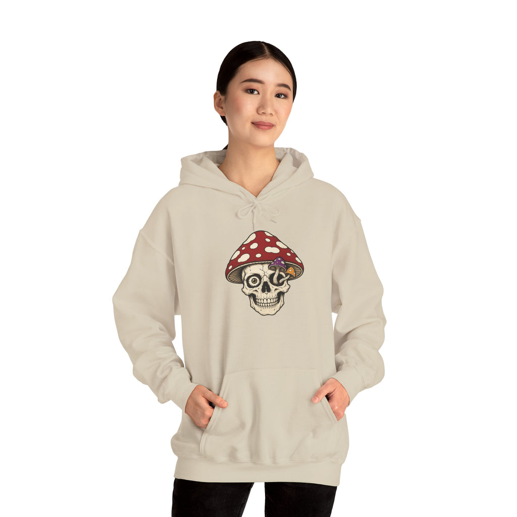 Mushroom Skull Hoodie — Gothic Mushroom Graveyard RIP Pullover