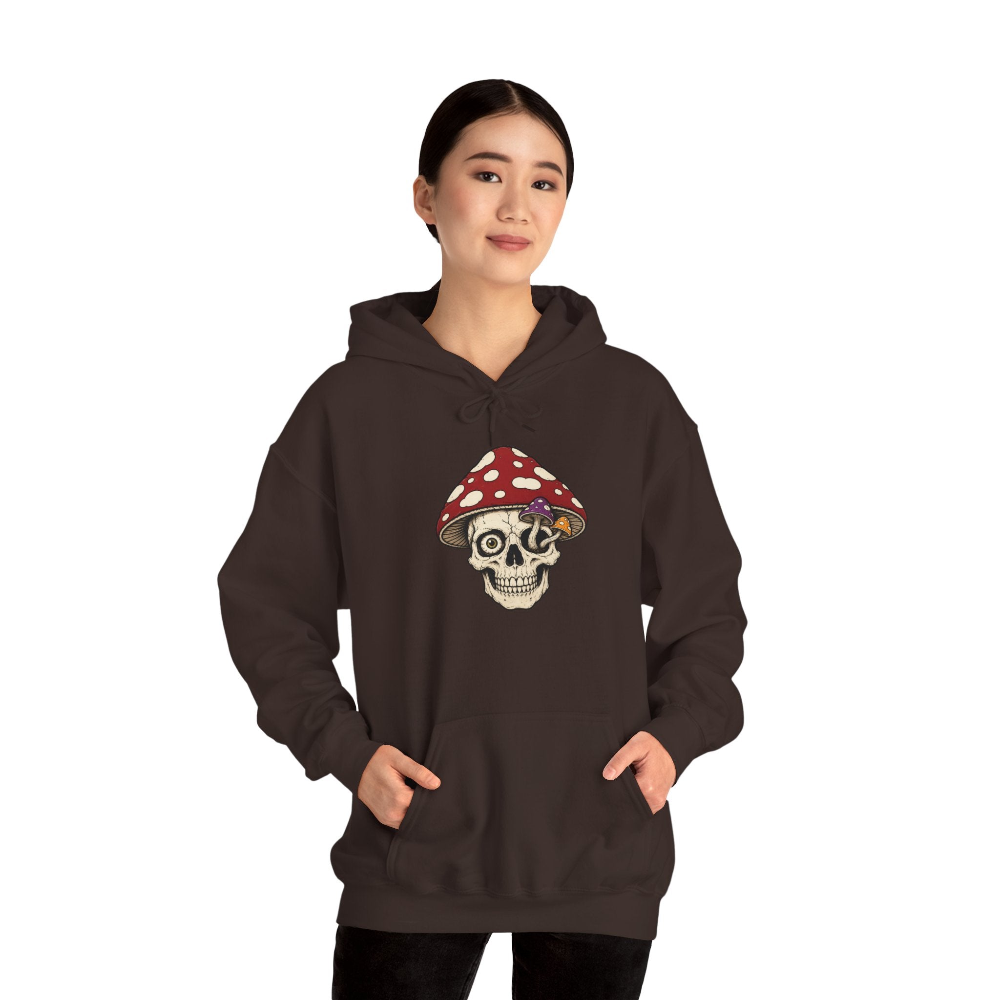 Mushroom Skull Hoodie — Gothic Mushroom Graveyard RIP Pullover