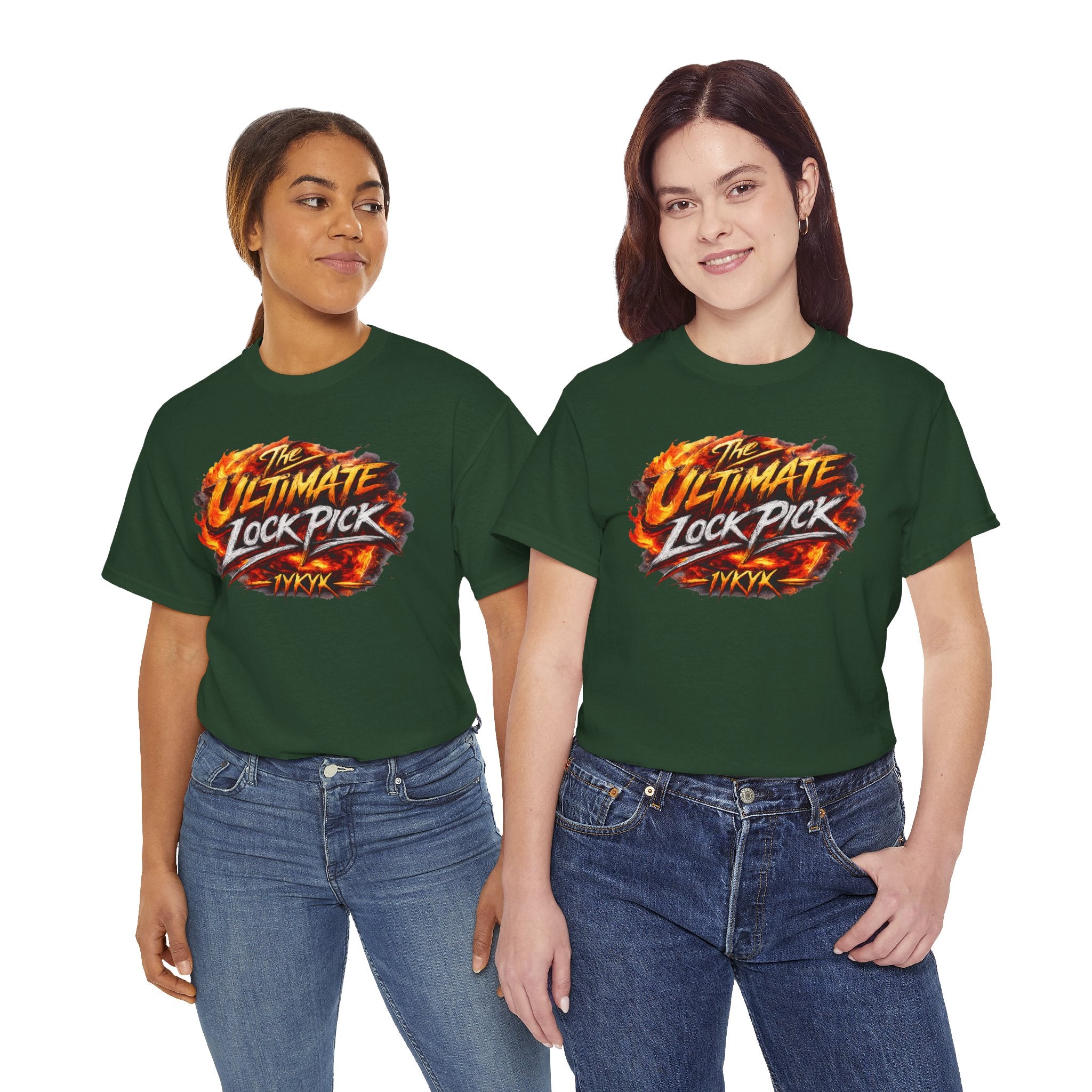 T-Shirt — "Ultimate Lock Pick" Fiery Logo Graphic Tee