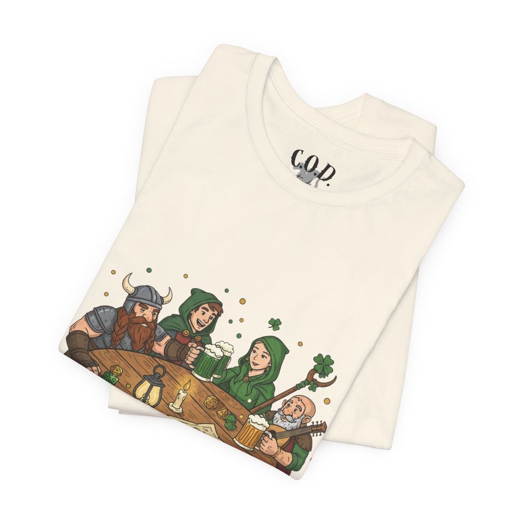 D&D Party at Tavern Table T-Shirt | St. Patrick's Day - Fantasy RPG Dice Roleplay Tee
