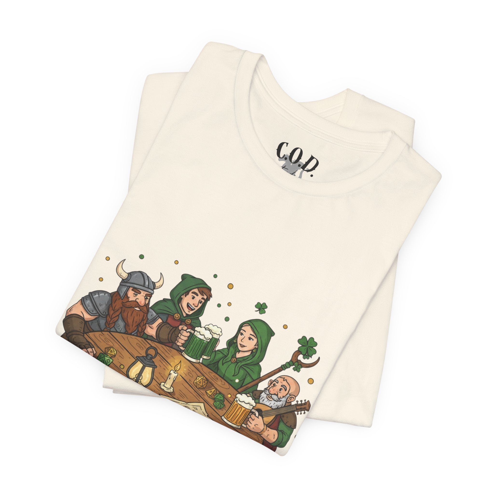 D&D Party at Tavern Table T-Shirt | St. Patrick's Day - Fantasy RPG Dice Roleplay Tee