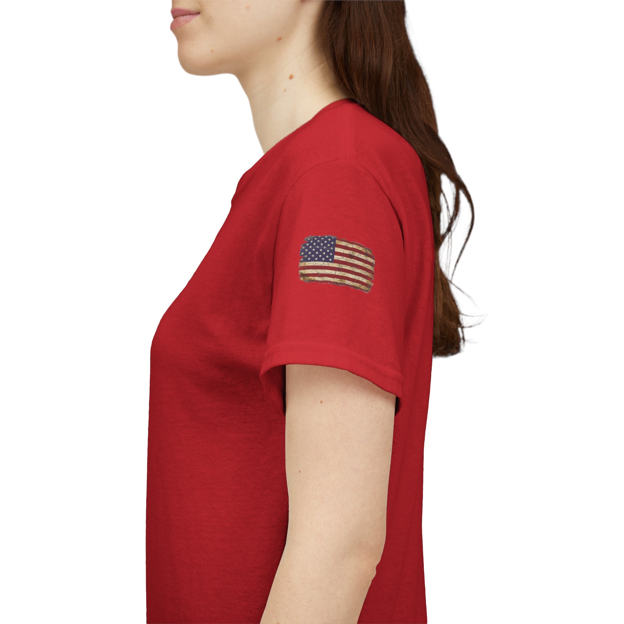 American Flag Kiss T‑Shirt – Patriotic USA Lip Print Tee for 4th of July