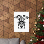 Viking Mode Skull Poster | Matte Vertical Poster