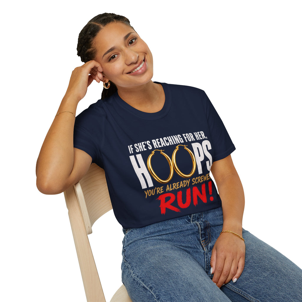 T-Shirt — "If She's Reaching for Her Hoops" Graphic Tee