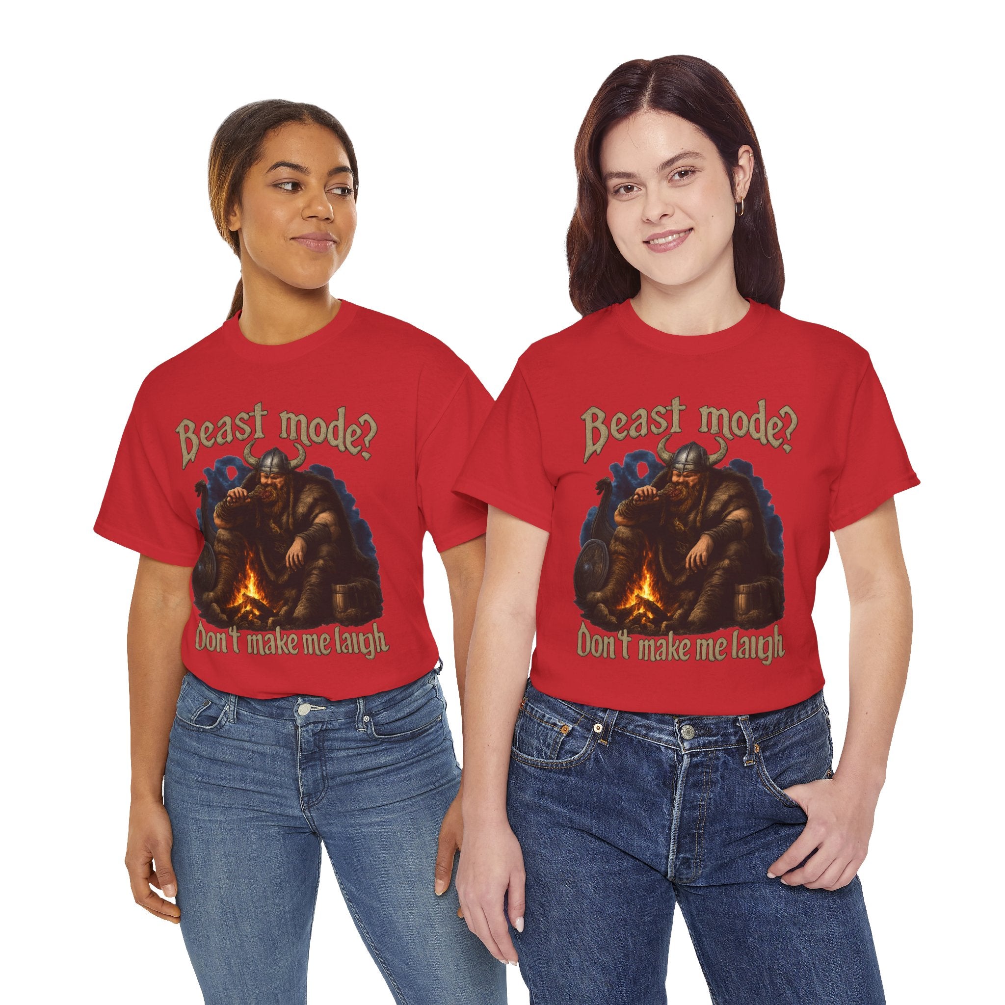 Viking Campfire T-Shirt — "Beast mode? Don’t make me laugh" Graphic Tee