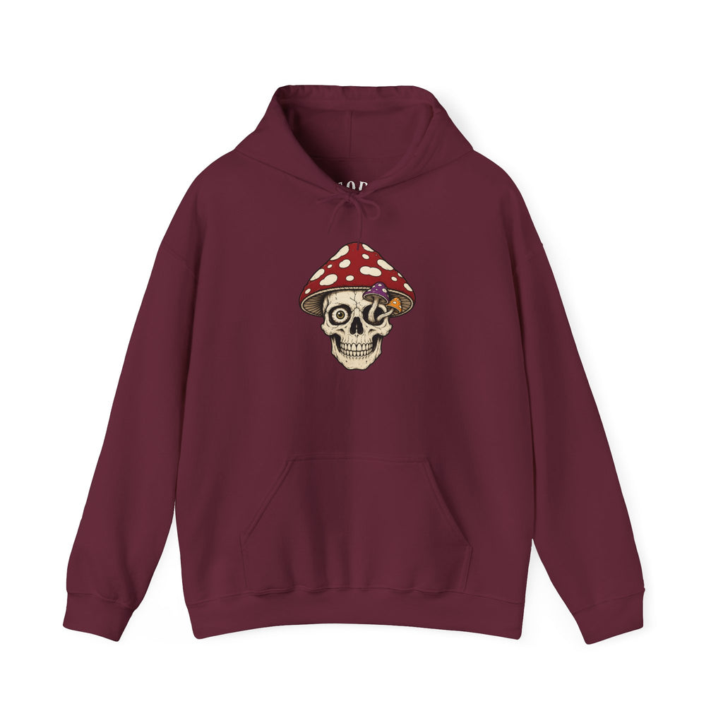 Mushroom Skull Hoodie — Gothic Mushroom Graveyard RIP Pullover
