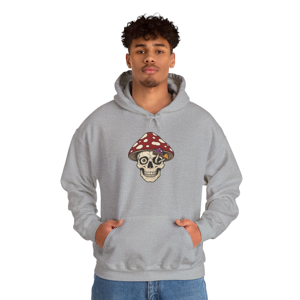 Mushroom Skull Hoodie — Gothic Mushroom Graveyard RIP Pullover