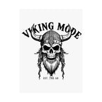 Viking Mode Skull Poster | Matte Vertical Poster