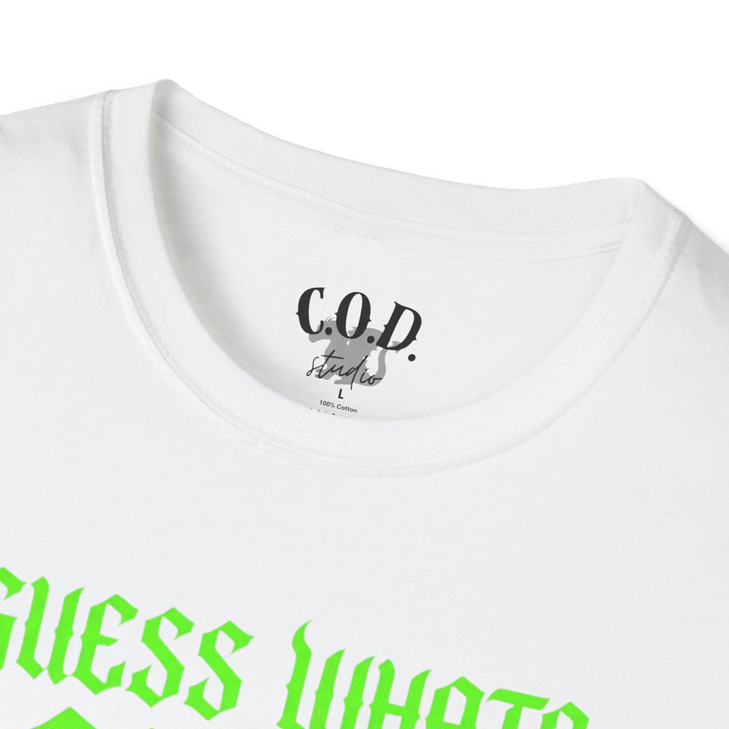 Nobody Cares T‑Shirt — Neon Green "Guess What? Nobody Cares!" Graphic Tee