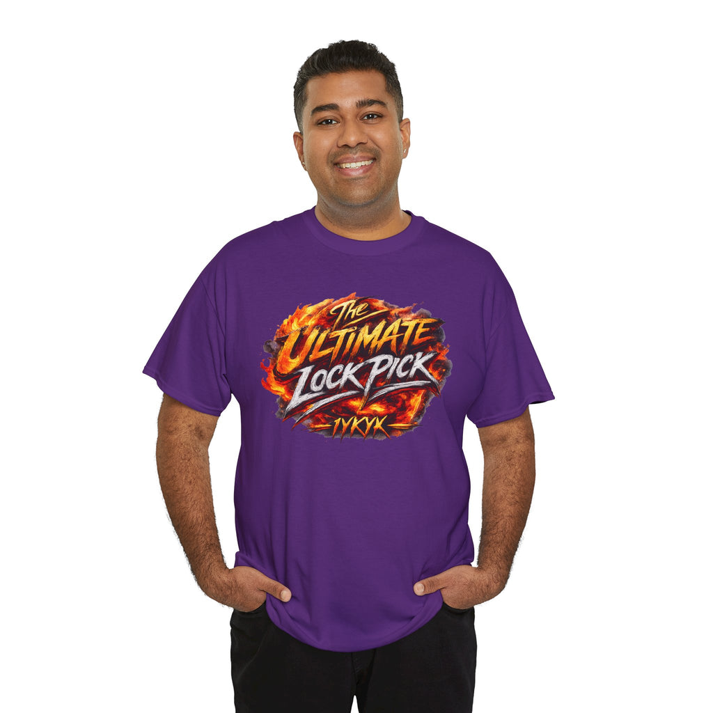 T-Shirt — "Ultimate Lock Pick" Fiery Logo Graphic Tee