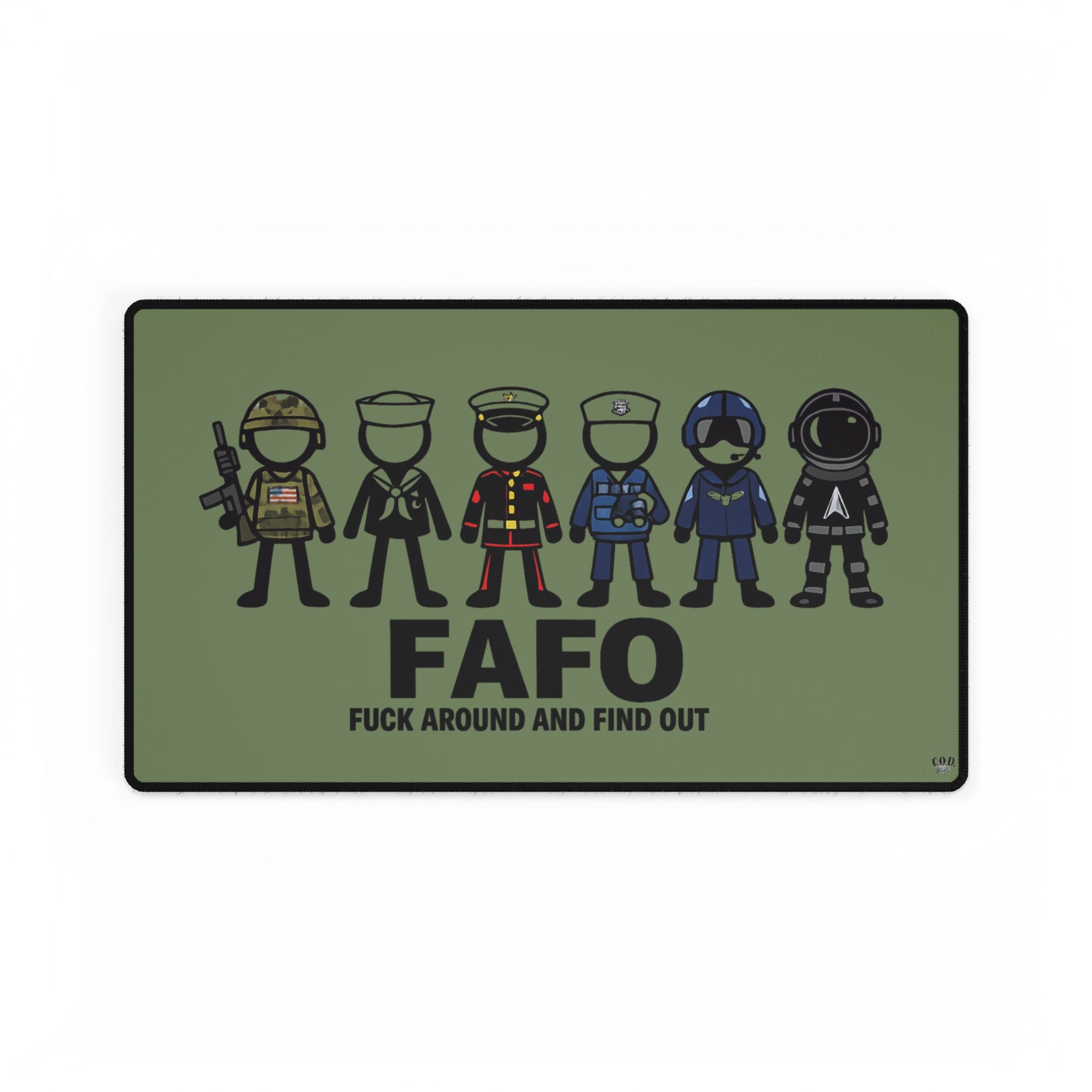 FAFO Military Crew Desk Mat — "Fuck Around and Find Out" Tactical Gaming/Office Mousepad