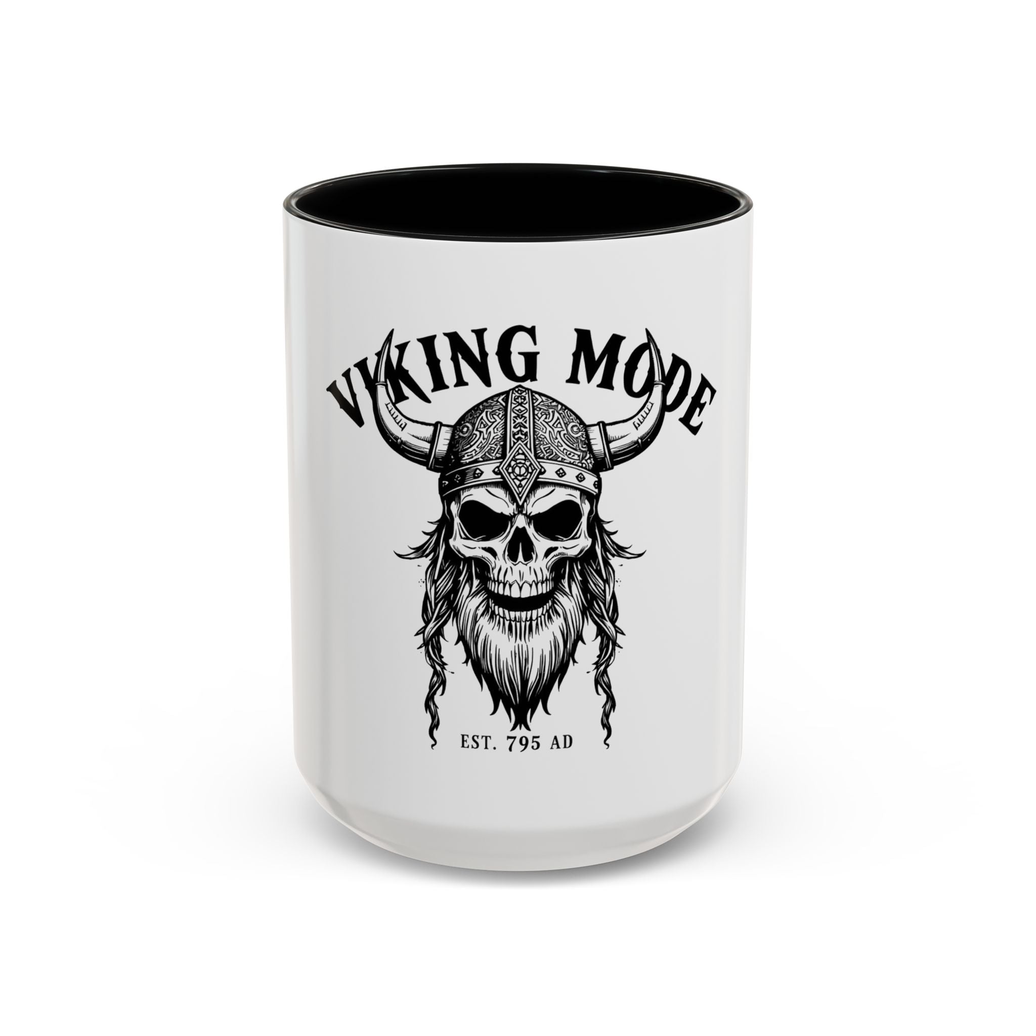 Viking Mode Skull Viking Mug | Accent Coffee Mug 11oz 15oz