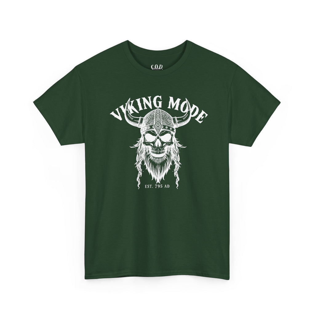 Viking Mode Skull Viking T-shirt | Norse Helmet Skull Graphic Tee