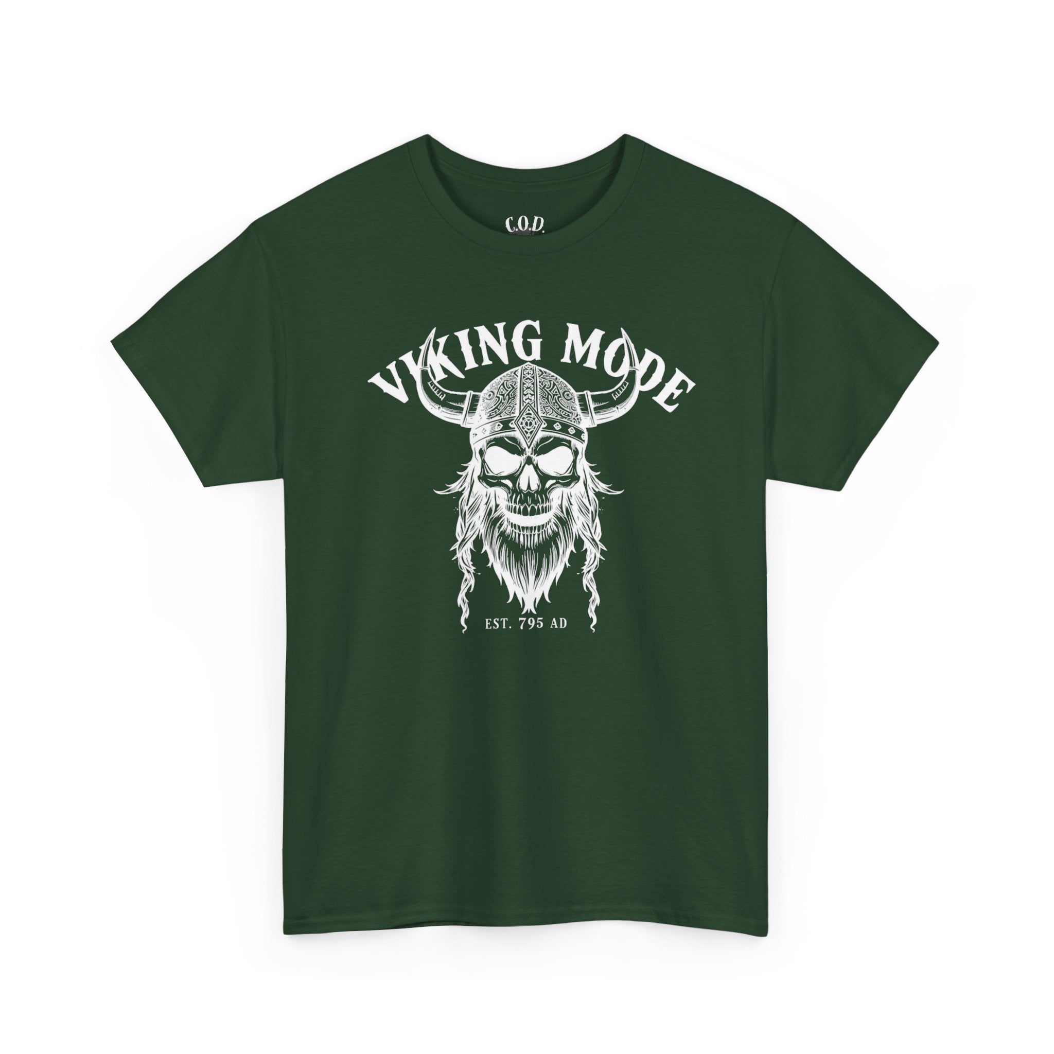 Viking Mode Skull Viking T-shirt | Norse Helmet Skull Graphic Tee