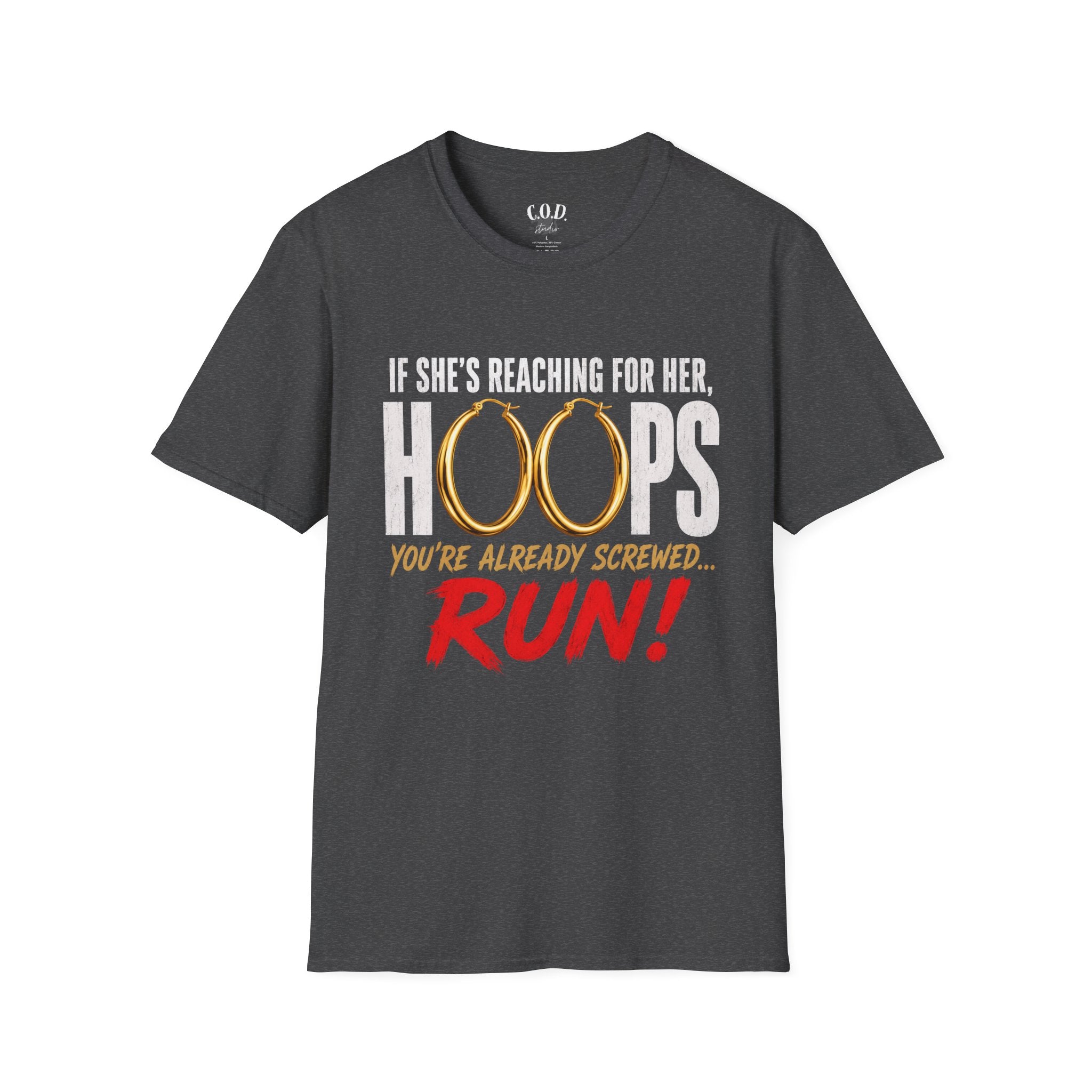 T-Shirt — "If She's Reaching for Her Hoops" Graphic Tee