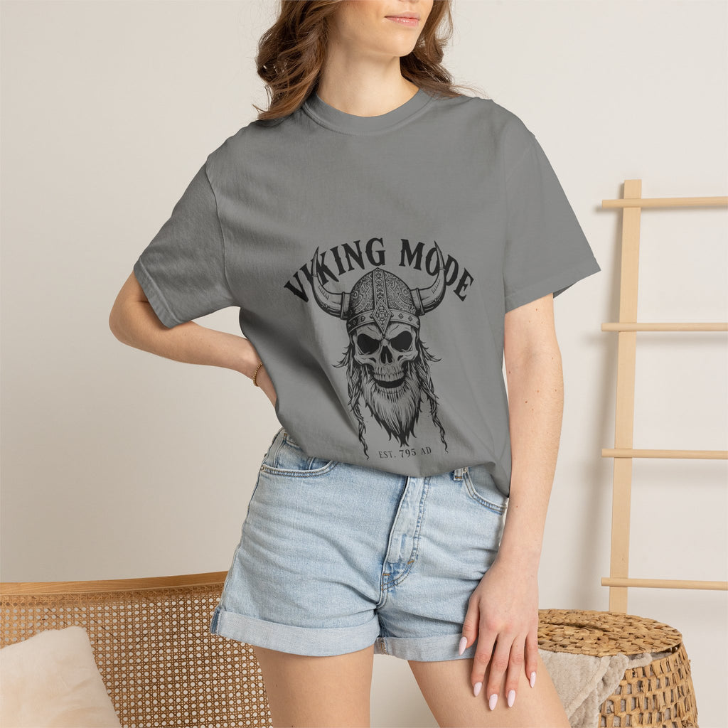 Viking Mode Skull Viking T-shirt | Norse Helmet Skull Graphic Tee