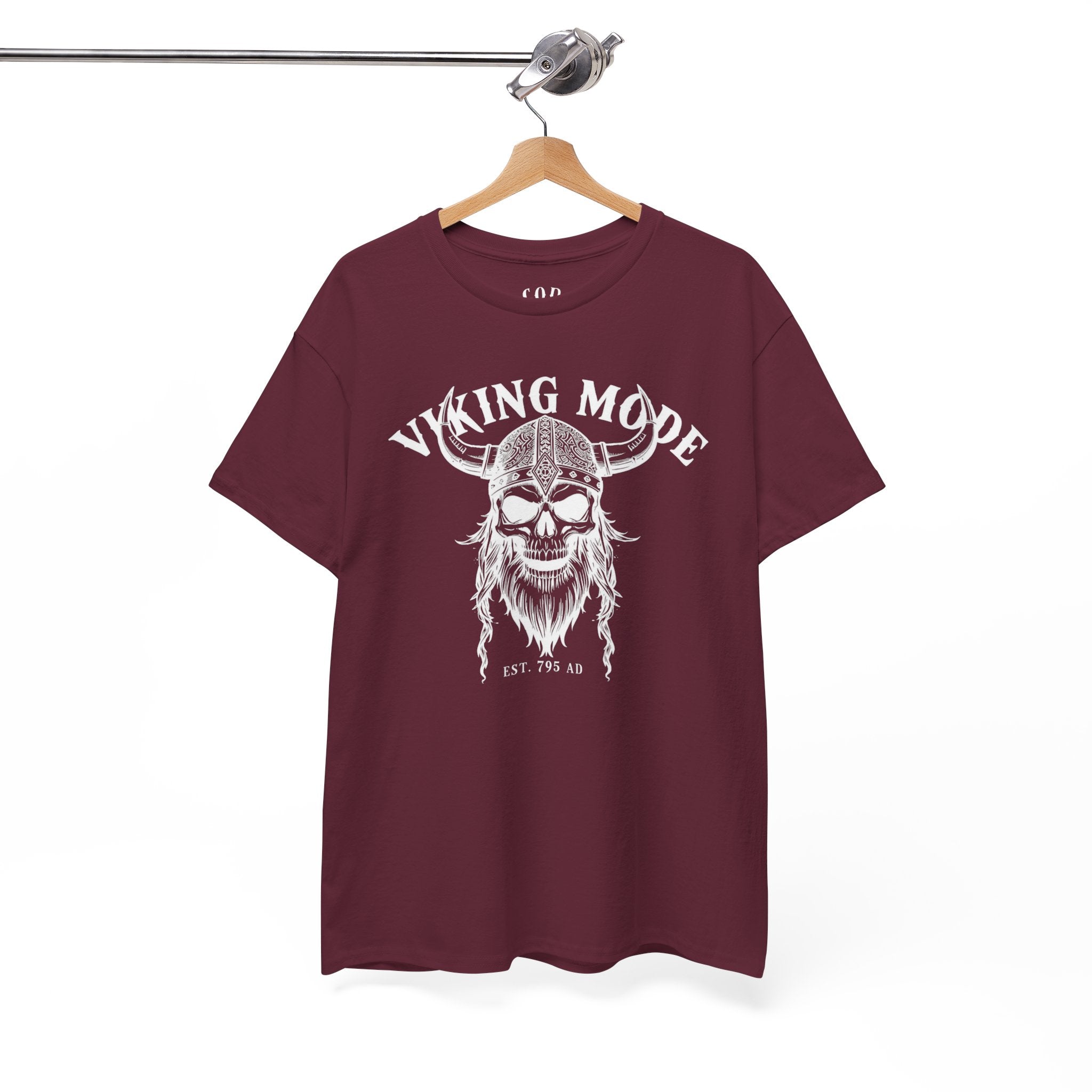 Viking Mode Skull Viking T-shirt | Norse Helmet Skull Graphic Tee