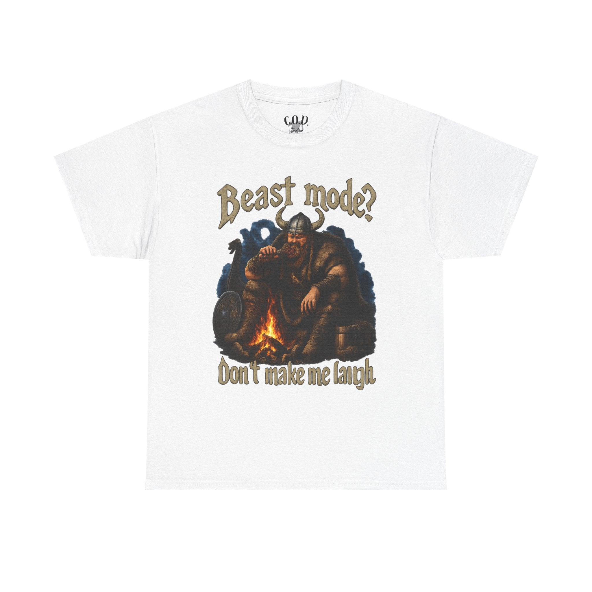 Viking Campfire T-Shirt — "Beast mode? Don’t make me laugh" Graphic Tee