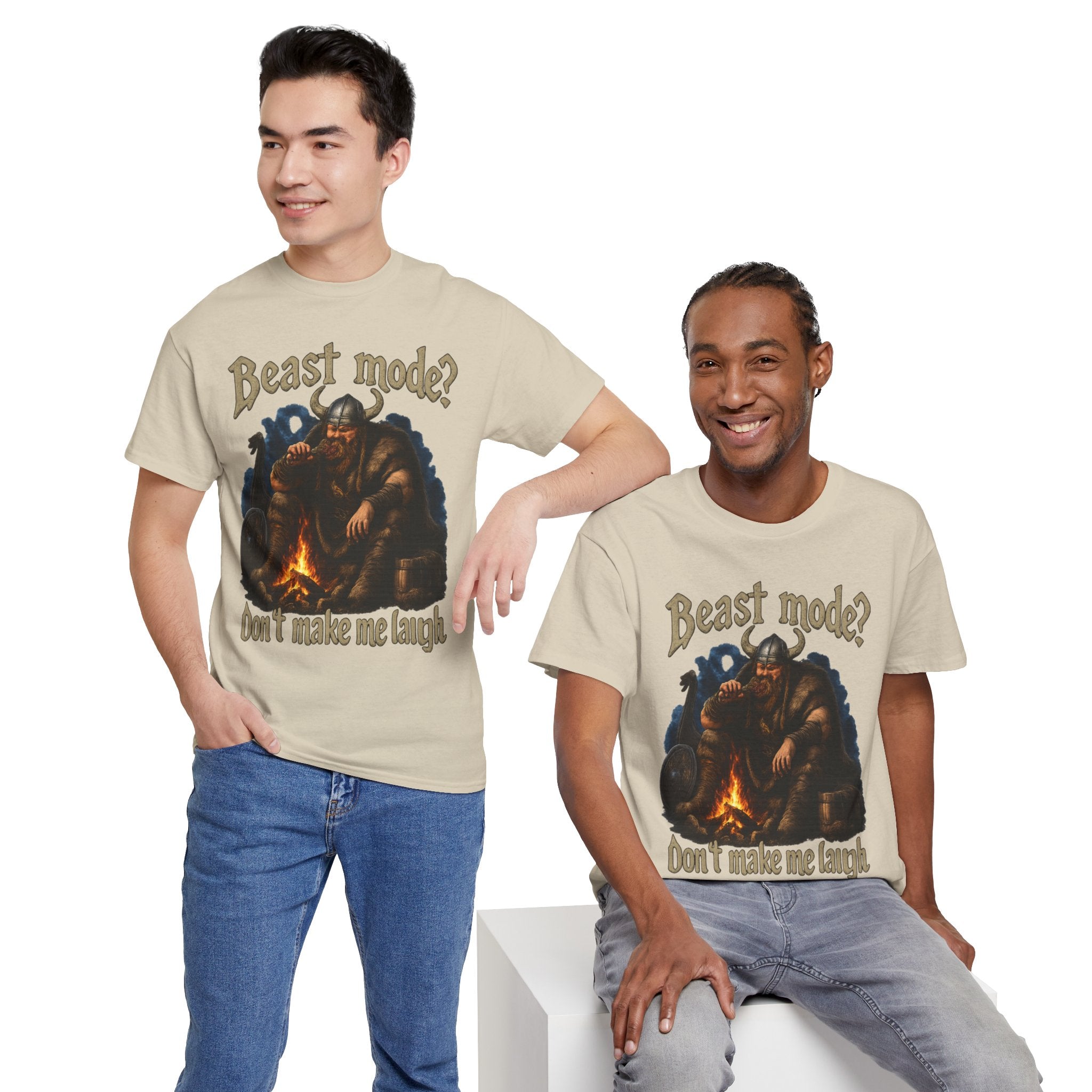 Viking Campfire T-Shirt — "Beast mode? Don’t make me laugh" Graphic Tee