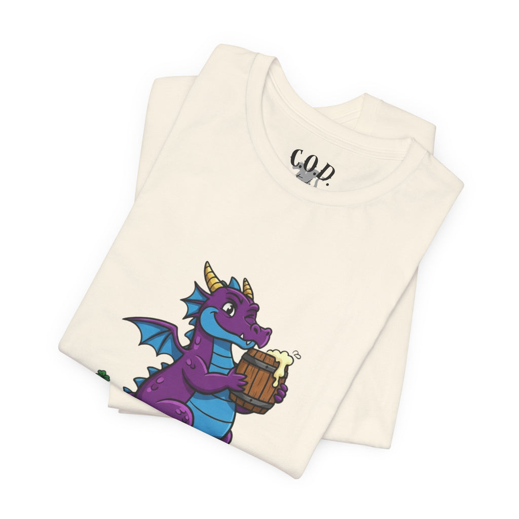Purple Dragon Holding Beer Tee | Life Is Brew-tiful St. Patrick's Shirt