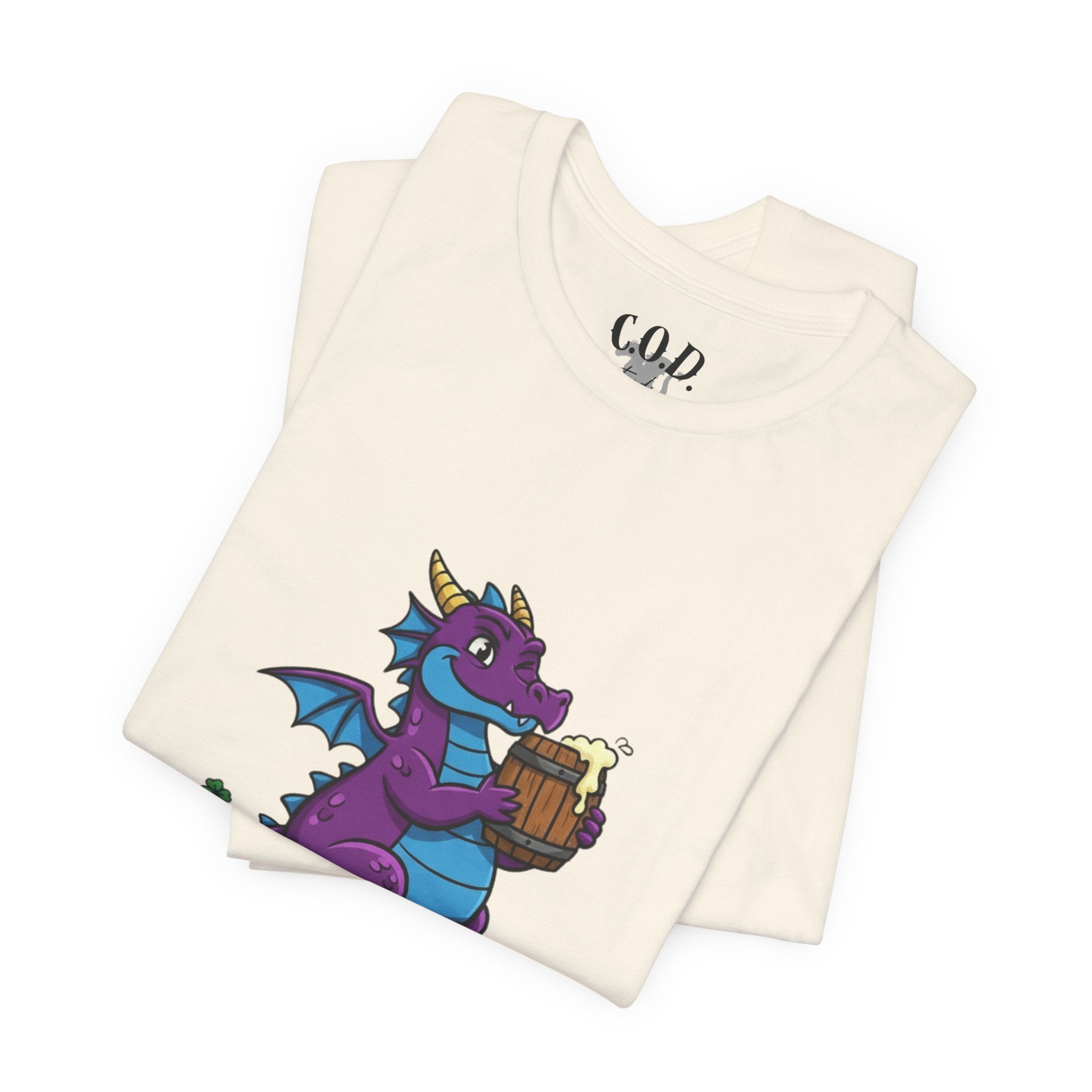 Purple Dragon Holding Beer Tee | Life Is Brew-tiful St. Patrick's Shirt