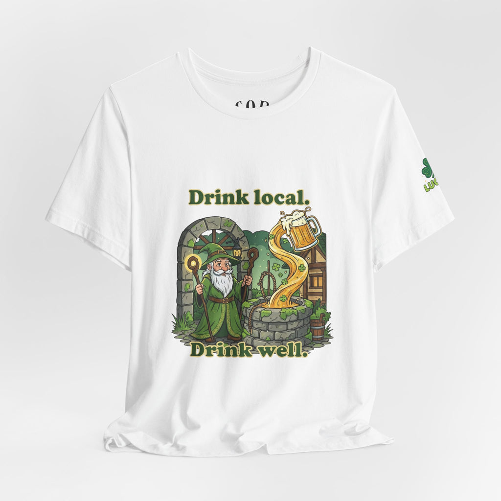 Drink local, Drink well T-Shirt | St. Patrick's Day Wizard beer design