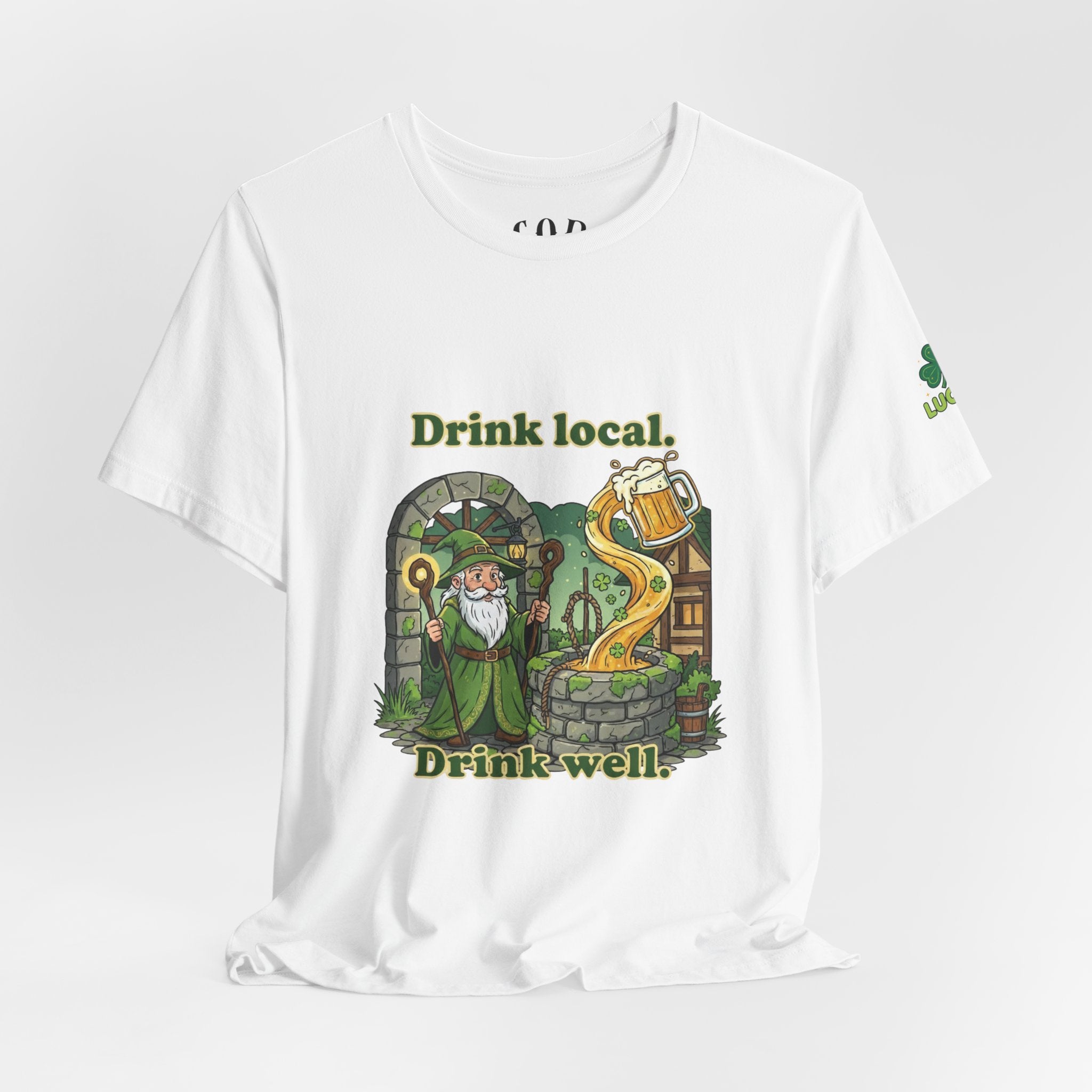 Drink local, Drink well T-Shirt | St. Patrick's Day Wizard beer design