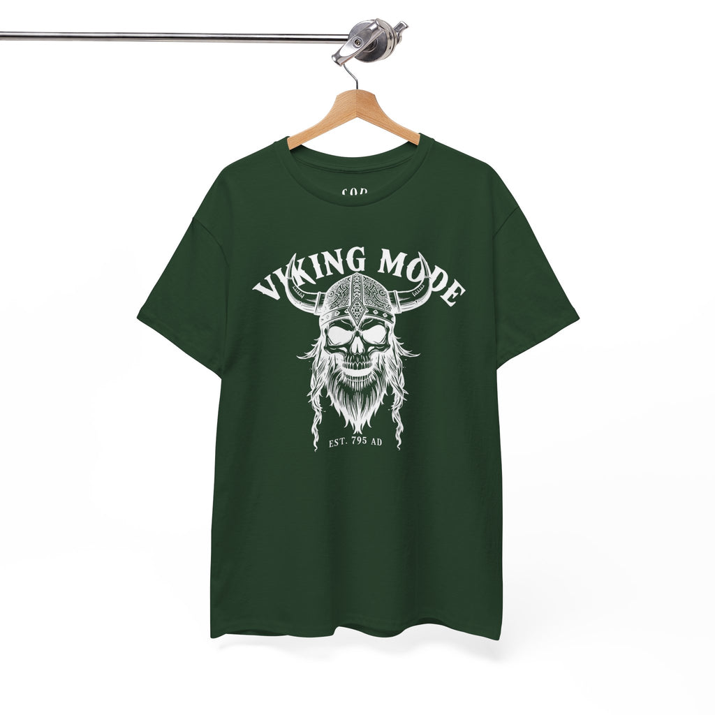 Viking Mode Skull Viking T-shirt | Norse Helmet Skull Graphic Tee
