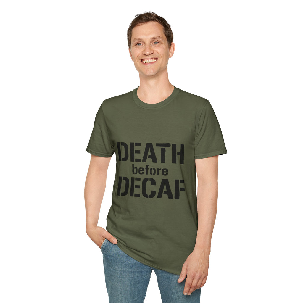 Death Before Decaf T-Shirt — Funny Coffee Lover Tee