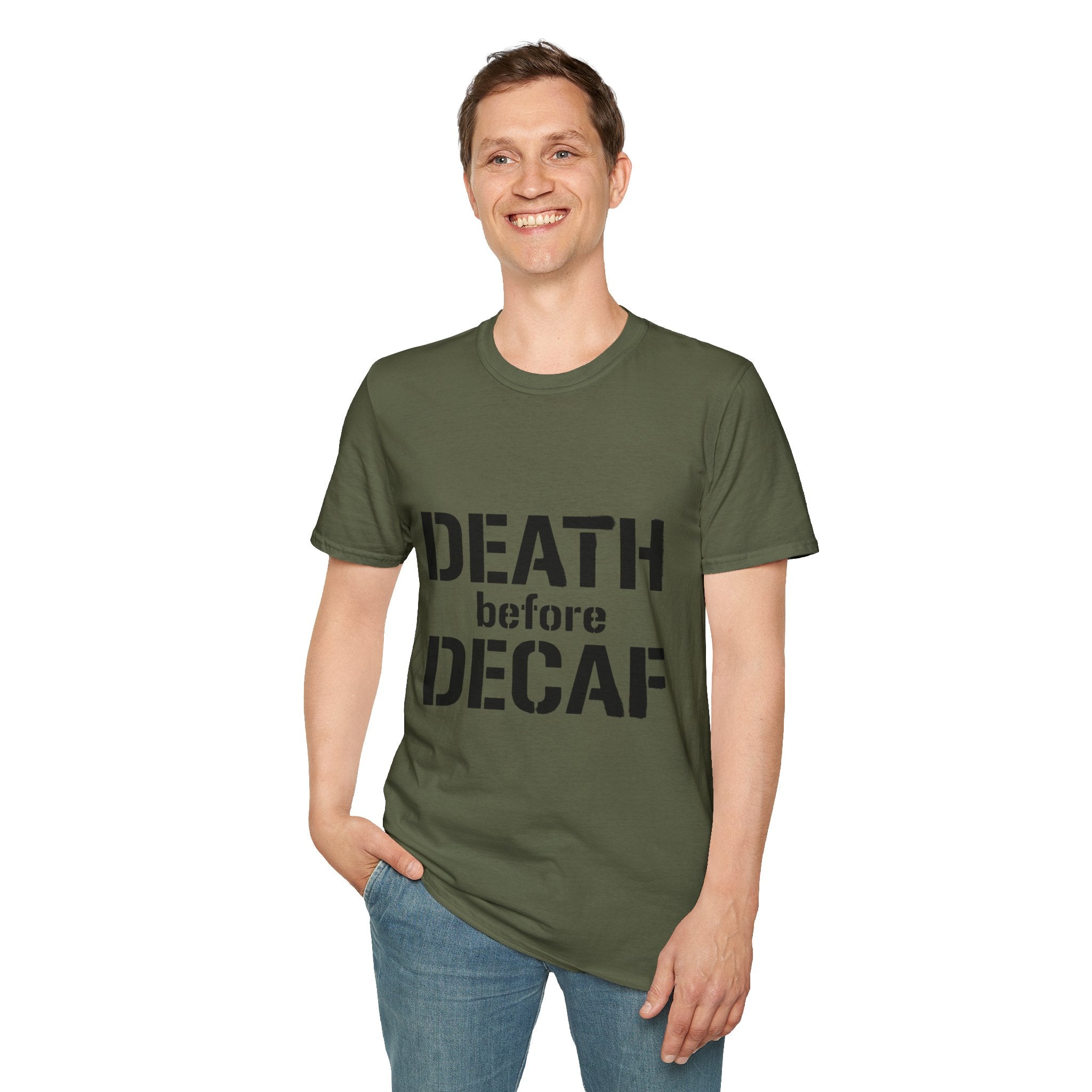 Death Before Decaf T-Shirt — Funny Coffee Lover Tee