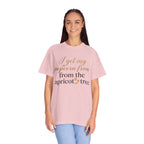 T-Shirt — “I Get My Popcorn From The Apricot Tree” Script Graphic Tee | Hymns | LDS |