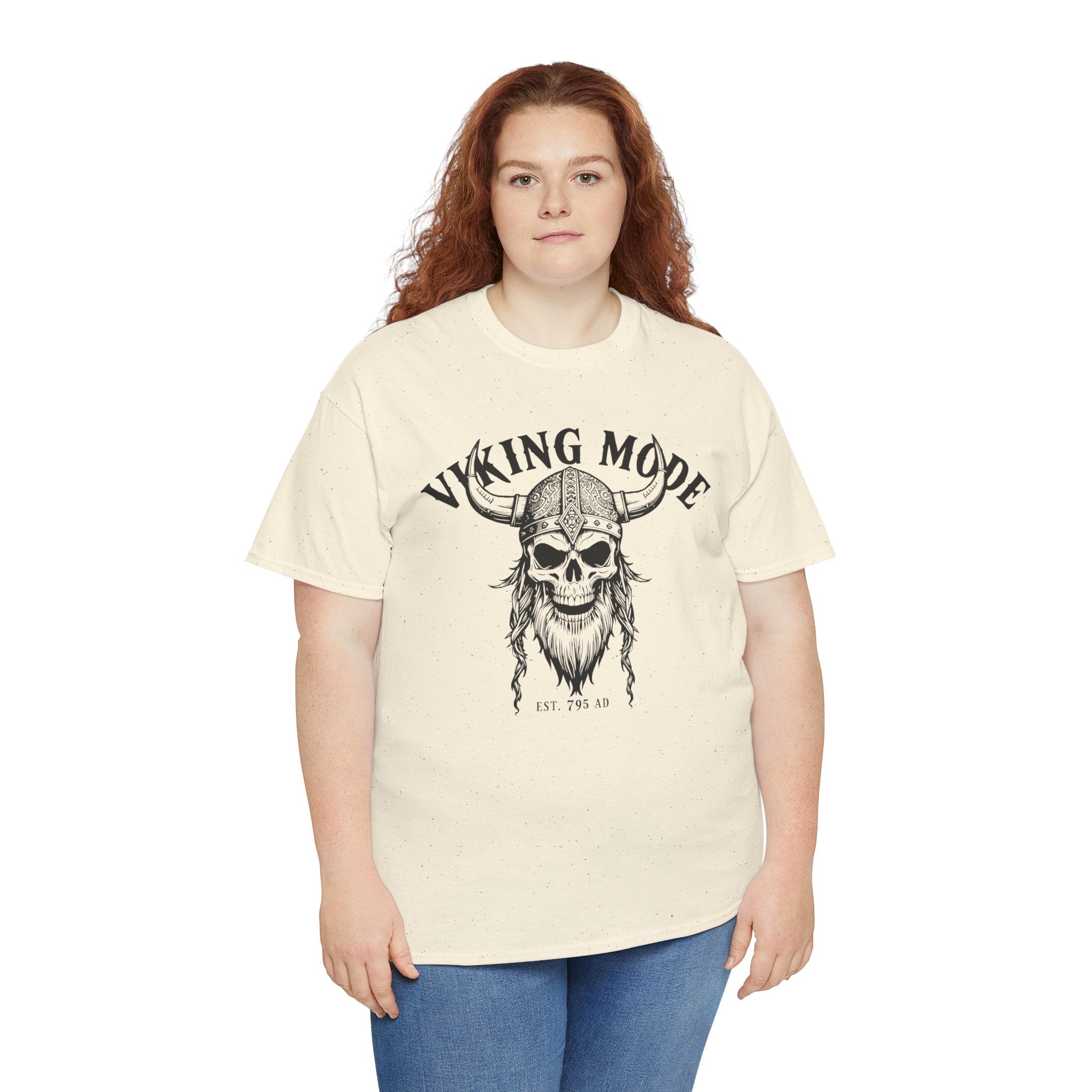 Viking Mode Skull Viking T-shirt | Norse Helmet Skull Graphic Tee