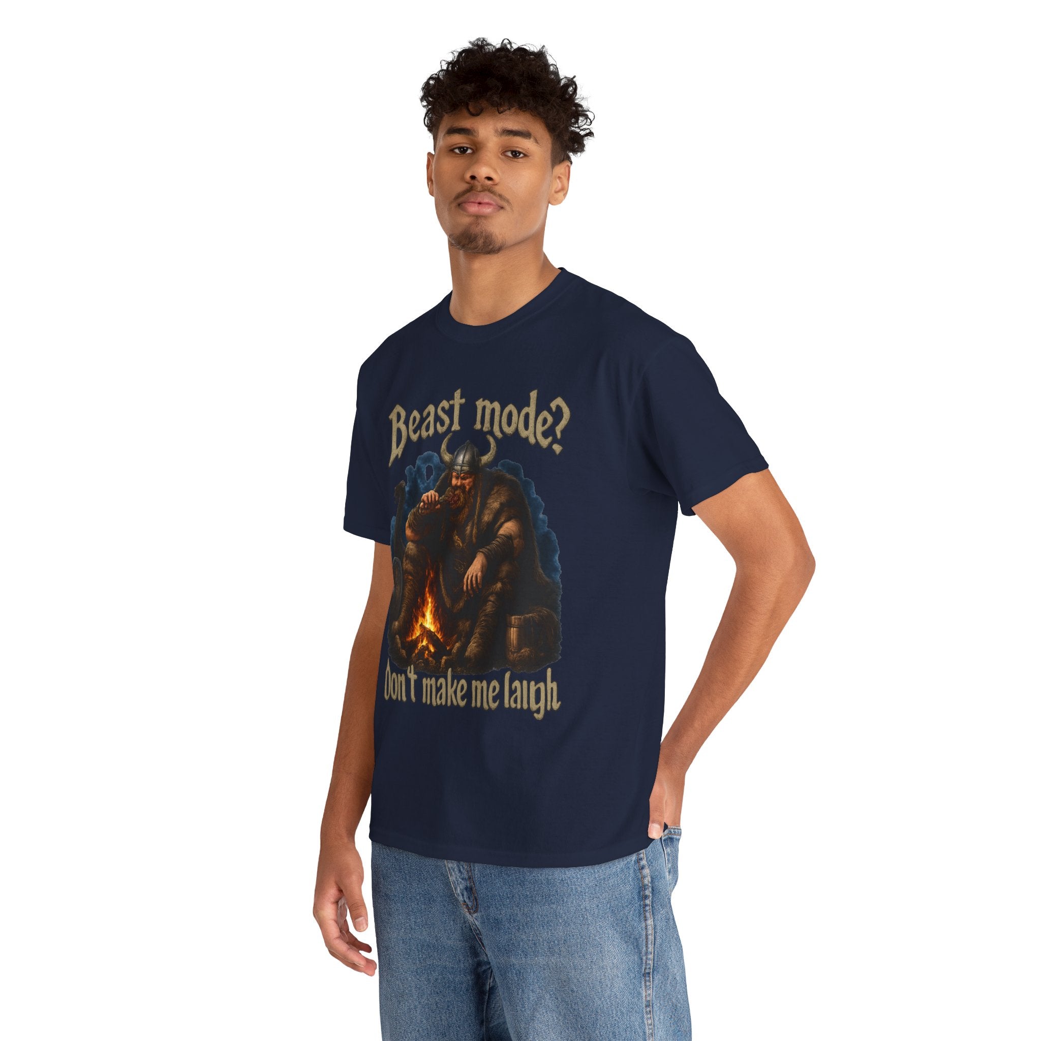 Viking Campfire T-Shirt — "Beast mode? Don’t make me laugh" Graphic Tee