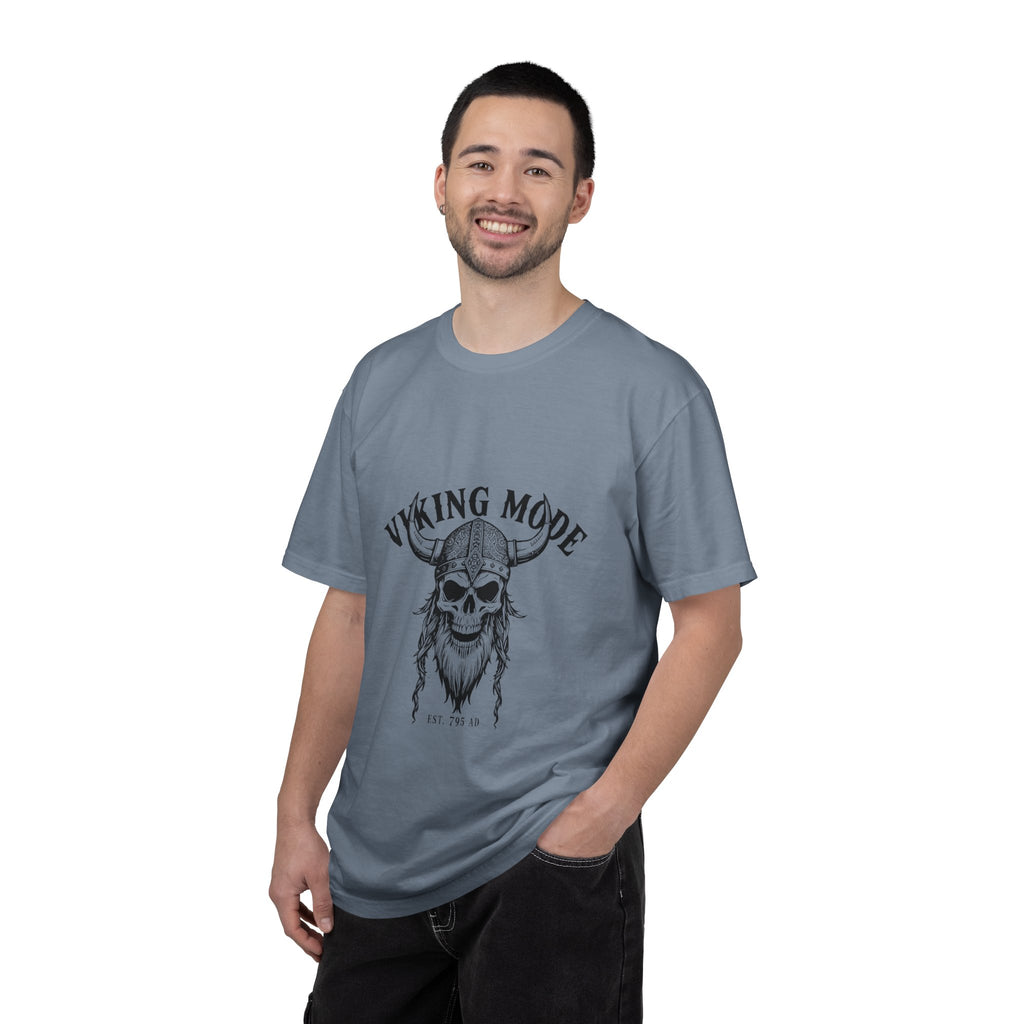 Viking Mode Skull Viking T-shirt | Norse Helmet Skull Graphic Tee
