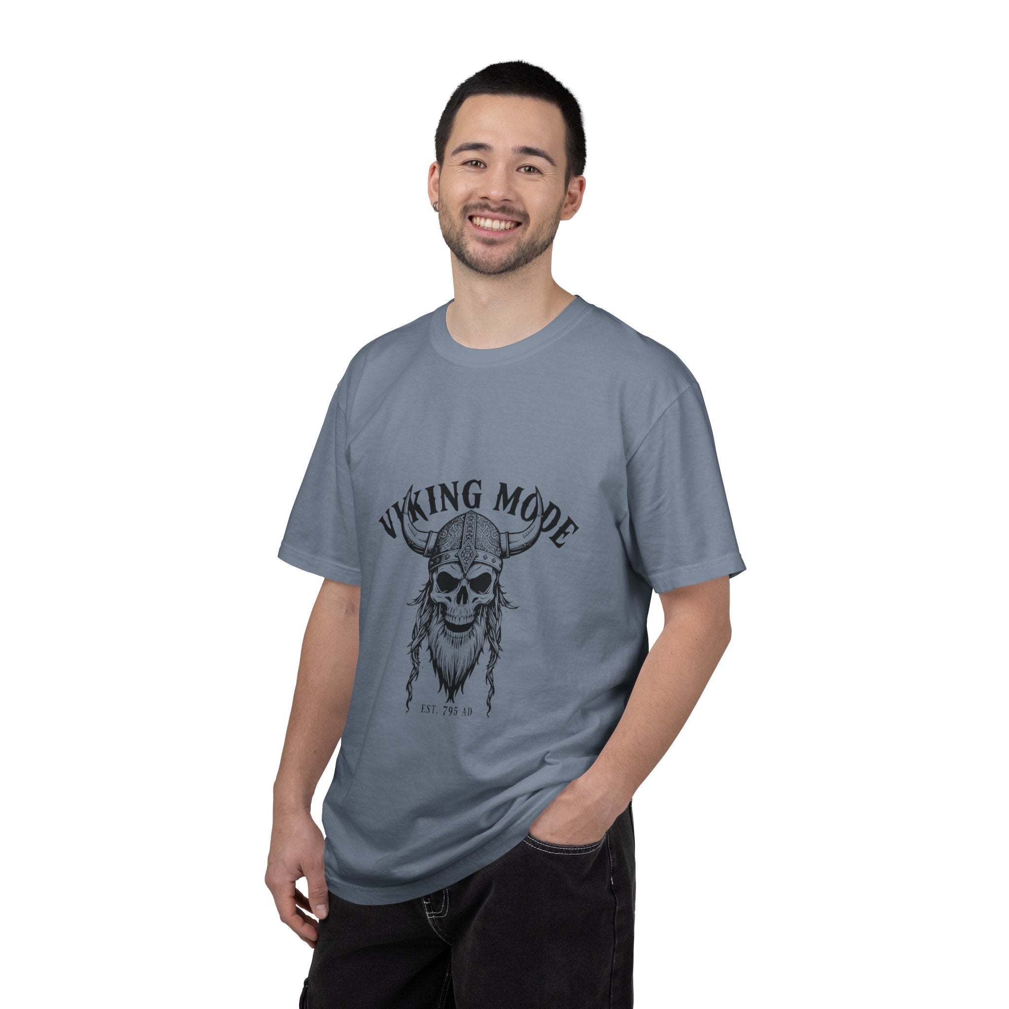 Viking Mode Skull Viking T-shirt | Norse Helmet Skull Graphic Tee