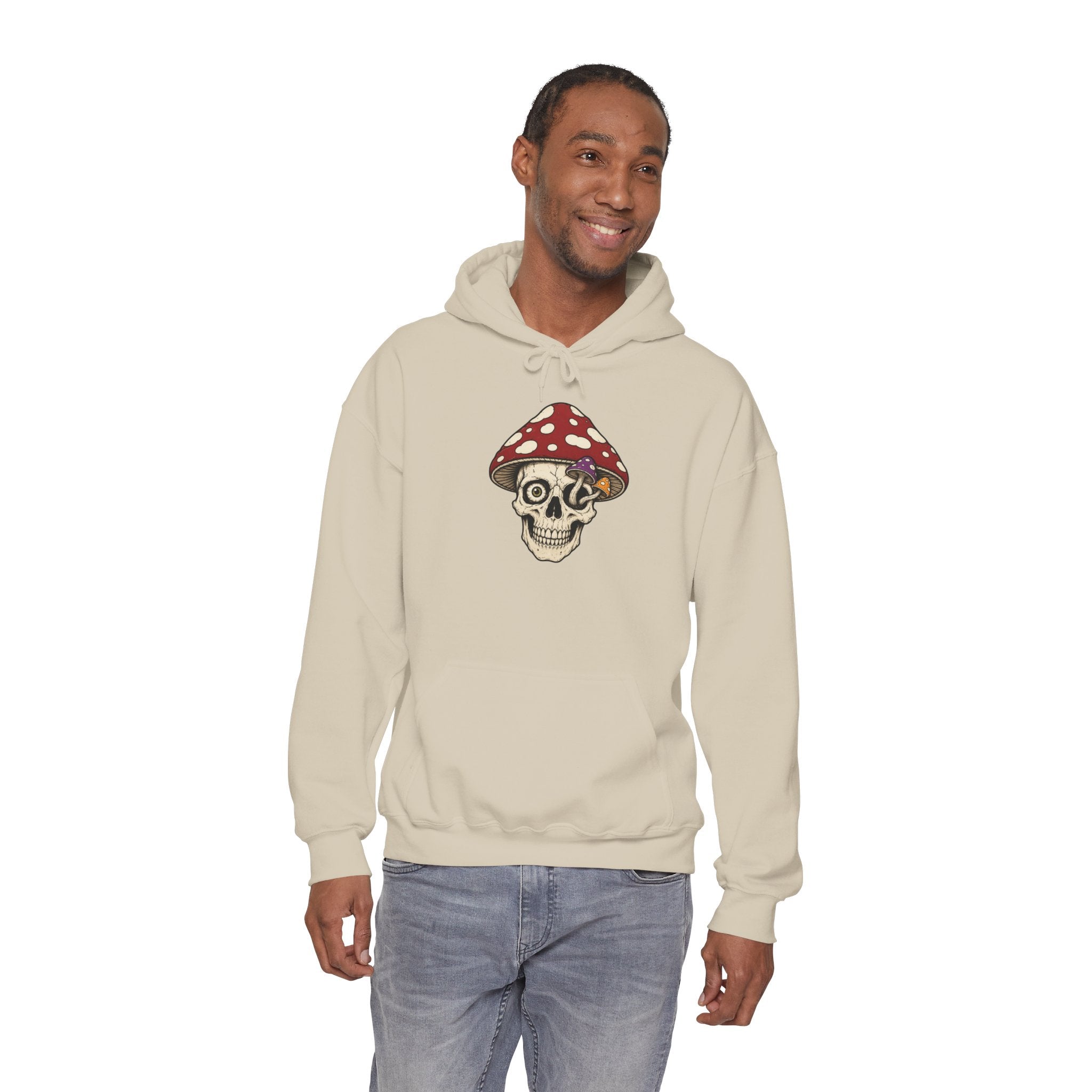 Mushroom Skull Hoodie — Gothic Mushroom Graveyard RIP Pullover
