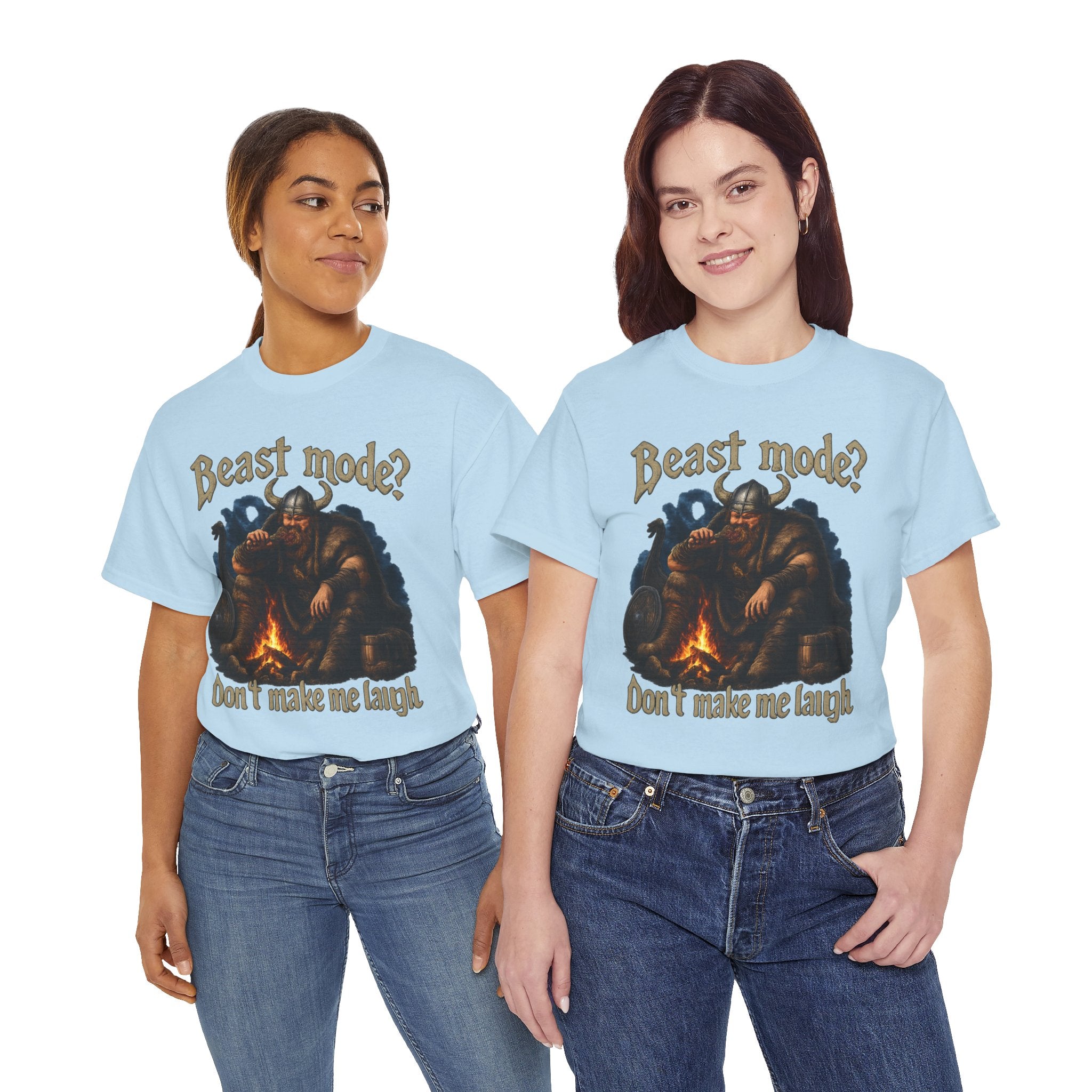 Viking Campfire T-Shirt — "Beast mode? Don’t make me laugh" Graphic Tee